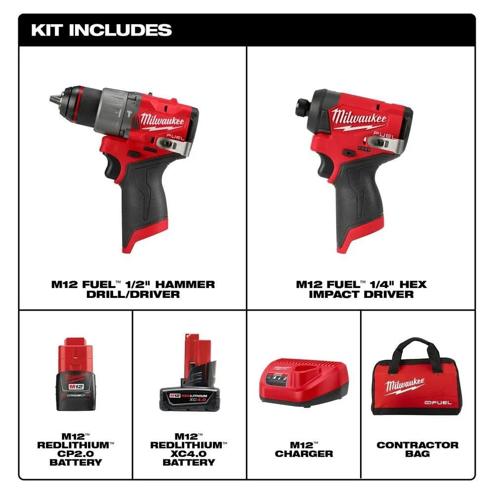 KIT COMBINADO INALAMBRICO M12 FUEL ULTIMA GENERACION MILWAUKEE / 3497-222