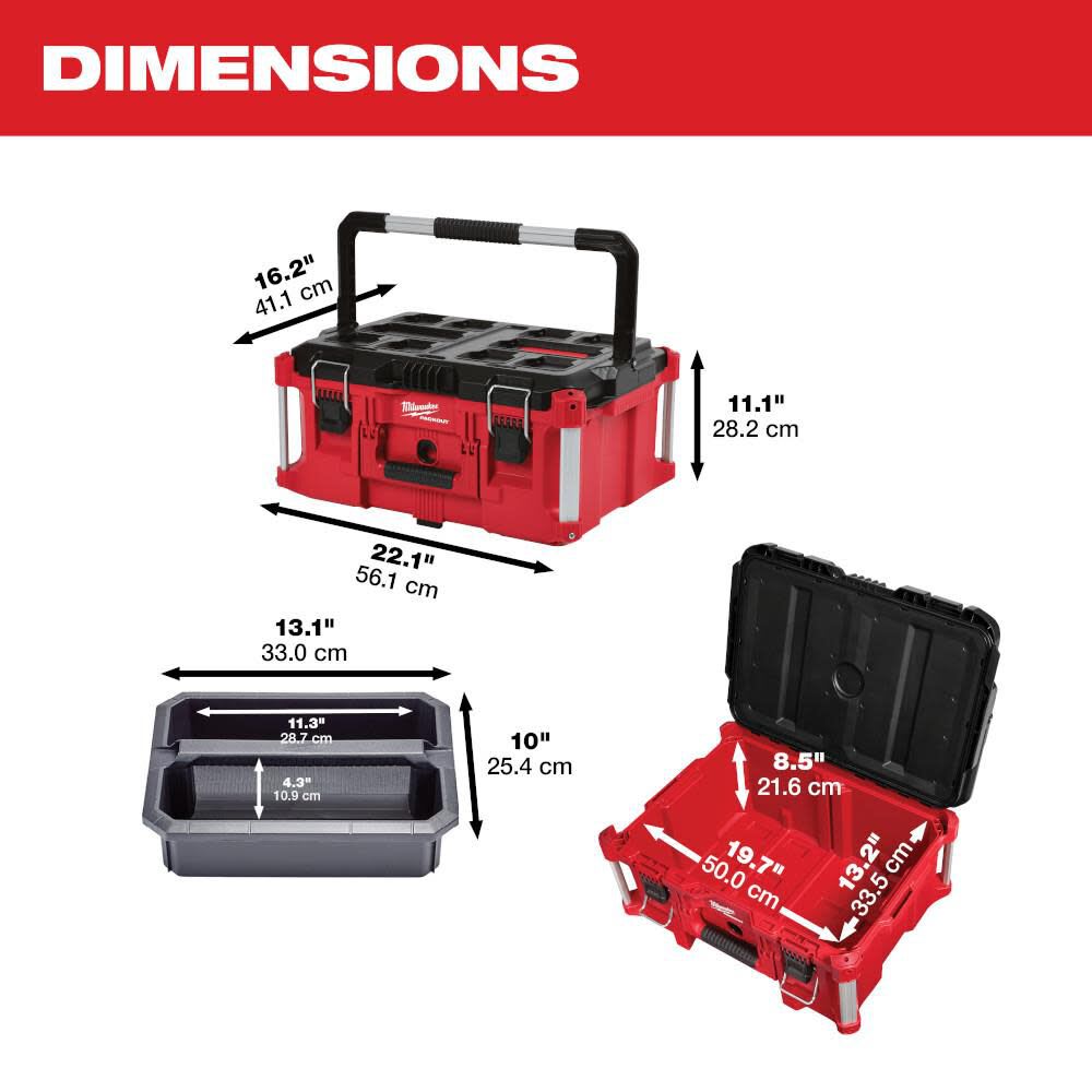 Milwaukee PACKOUT Caja de herramientas grande8