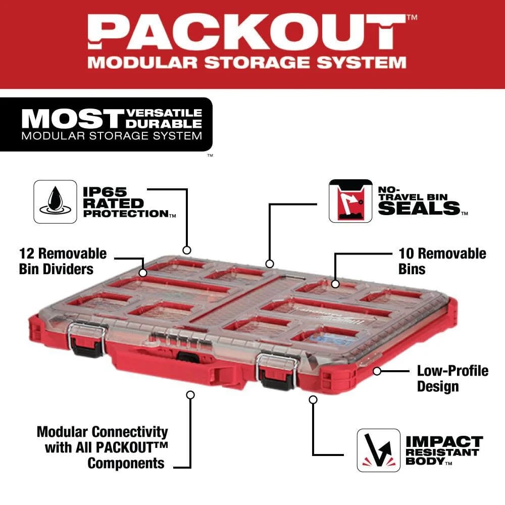 Organizador de perfil bajo Milwaukee PACKOUT3