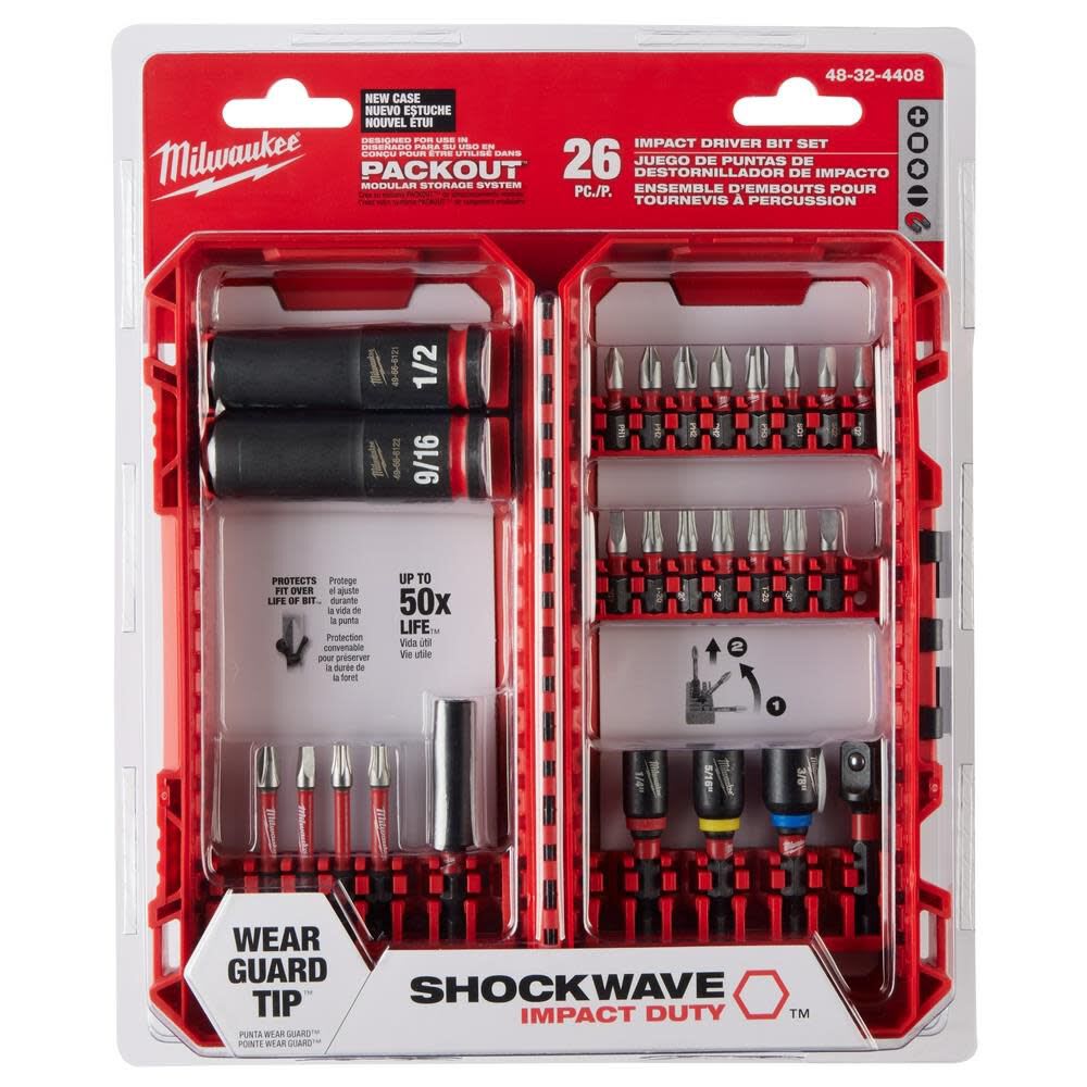 SET DE PUNTAS DE ALTO IMPACTO 26 PCS Milwaukee SHOCKWAVE Impact Duty1