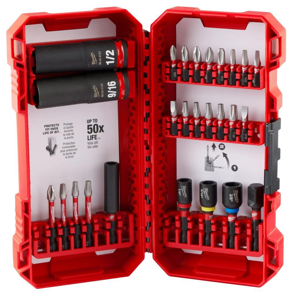 SET DE PUNTAS DE ALTO IMPACTO 26 PCS Milwaukee SHOCKWAVE Impact Duty6