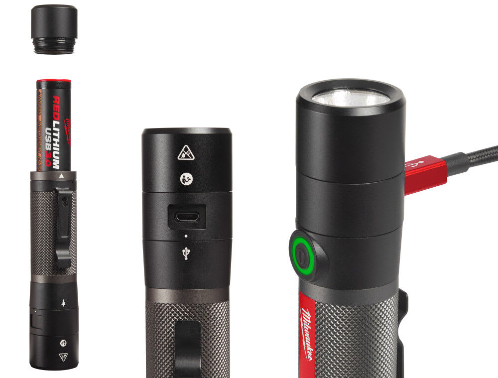Kit de linterna compacta recargable por USB de Milwaukee de 800 lúmenes -FT7