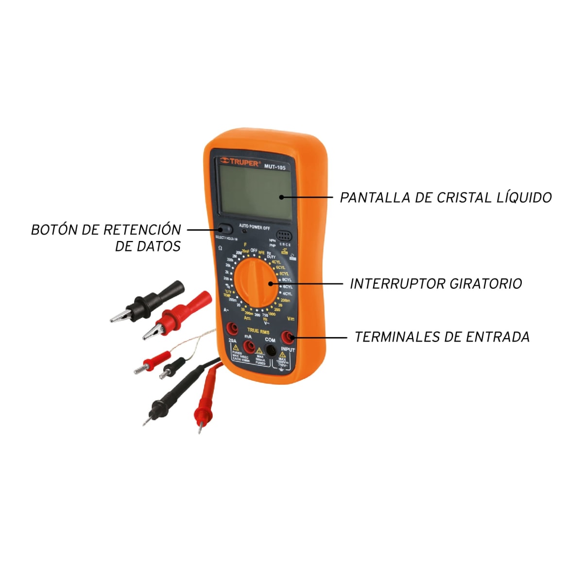 Multimetro Digital Automotriz 200V- 750V 10403 Truper3