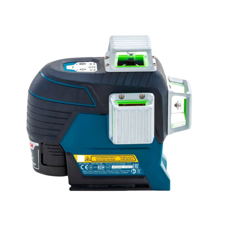 NIVEL LÁSER 360° DE 3 LINEAS VERDES GLL 3-80CG+RECEPTOR LR 7 BOSCH/ 0601063T010003