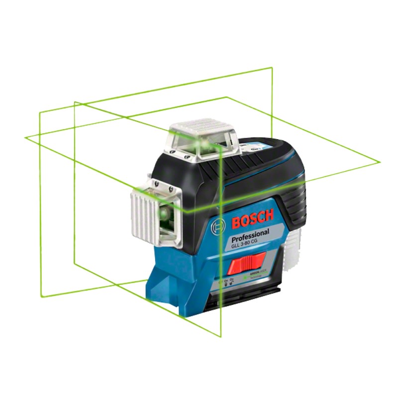 NIVEL LÁSER 360° DE 3 LINEAS VERDES GLL 3-80CG+RECEPTOR LR 7 BOSCH/ 0601063T010002