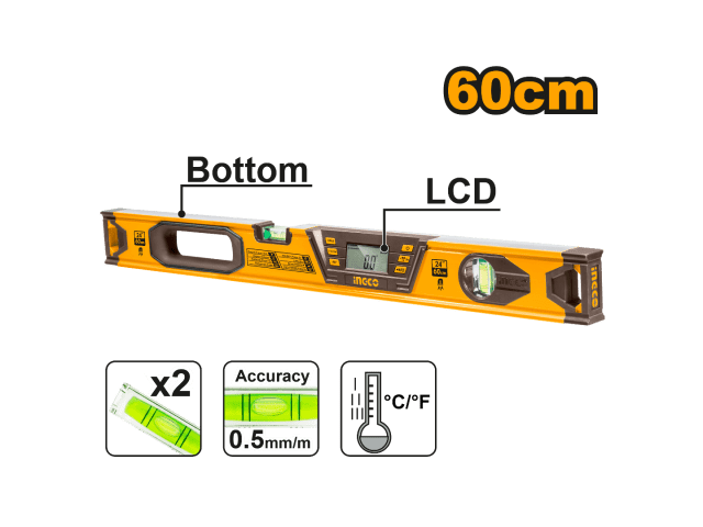 NIVEL DIGITAL (60CM) INGCO HSL08060D MAGNETICO1