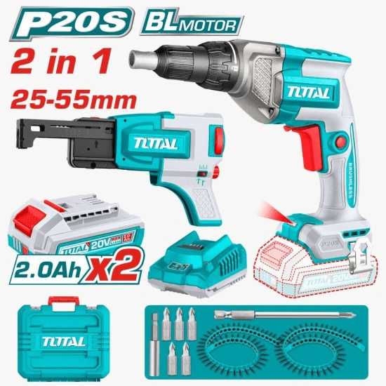 COMBO 2 EN 1: ATORNILLADOR DRYWALL + PISTOLA DE TORNILLOS TOTAL / TDSLI2042681