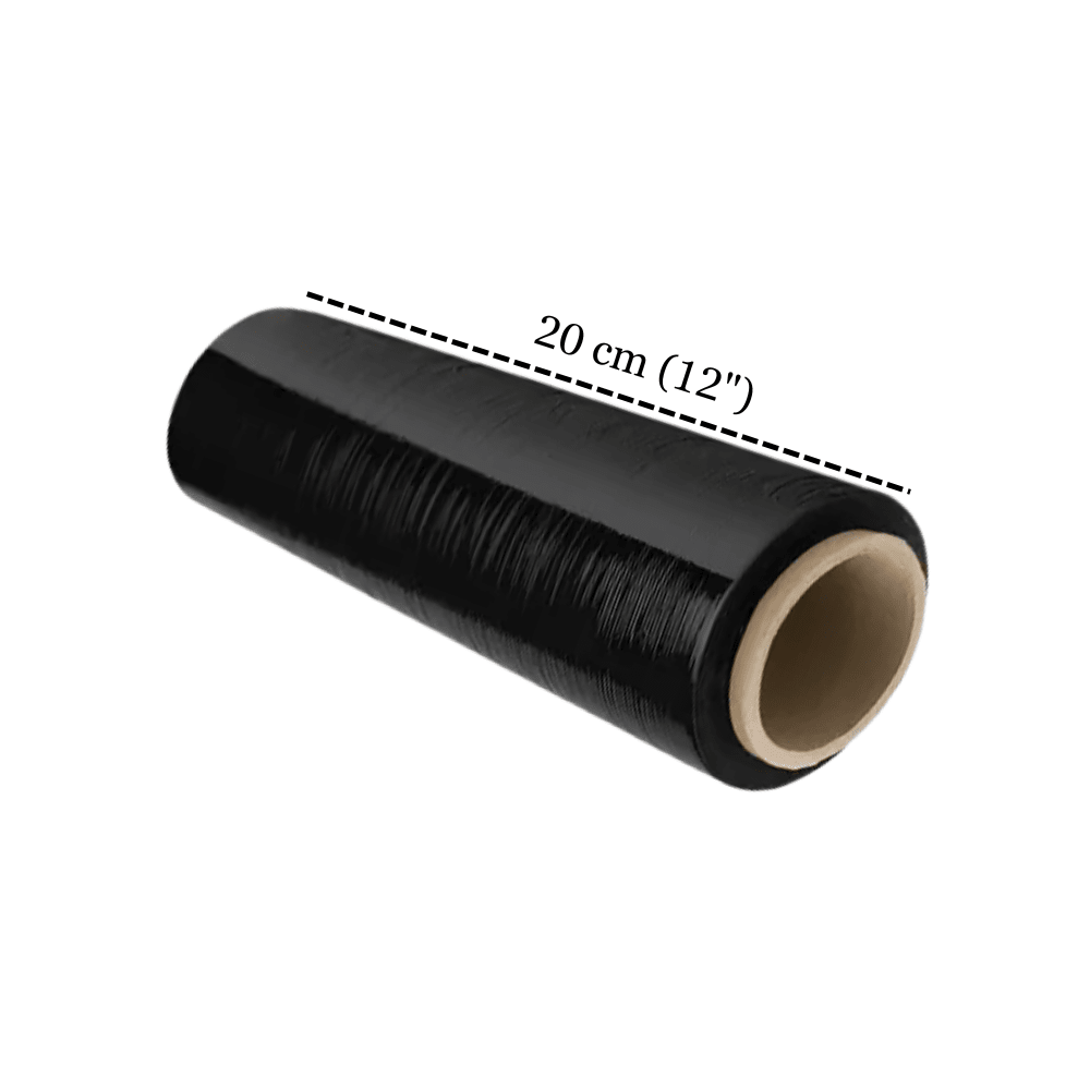 Stretch film negro de 12'' x 600 kg1