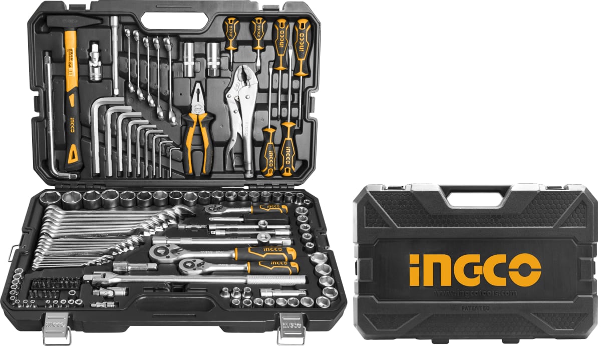 KIT SET DE 142 HERRAMIENTAS COMBINADAS INGCO C MALETA PLASTICA HKTHP214211