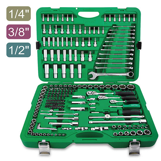 JUEGO DE DADOS TOPTUL GCAI216R DE 6 PUNTAS, 1/4