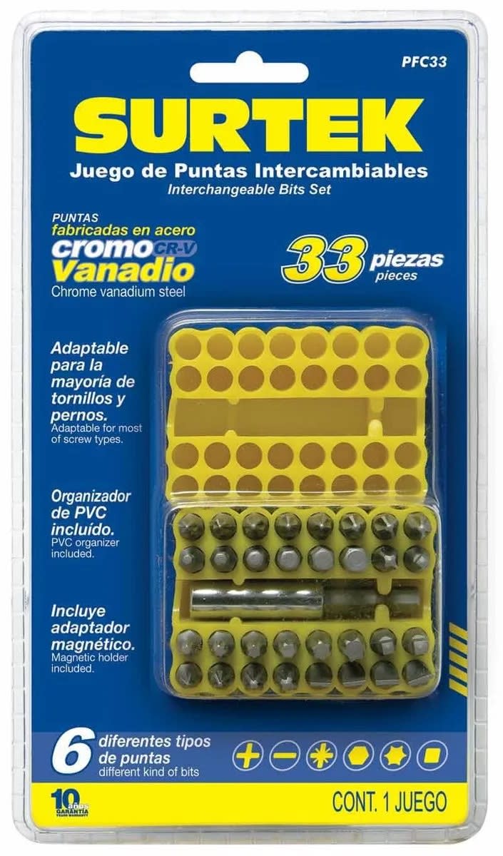 JGO. X33 PZAS. PUNTAS MIXTAS INTERCAMBIABLES 1/4