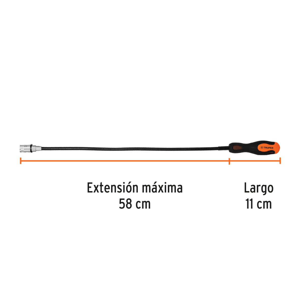 Extensión Imán flexible de acero con LED, 3 kg, Truper - 153263