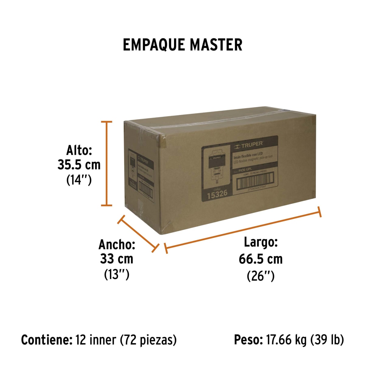 Extensión Imán flexible de acero con LED, 3 kg, Truper - 153261
