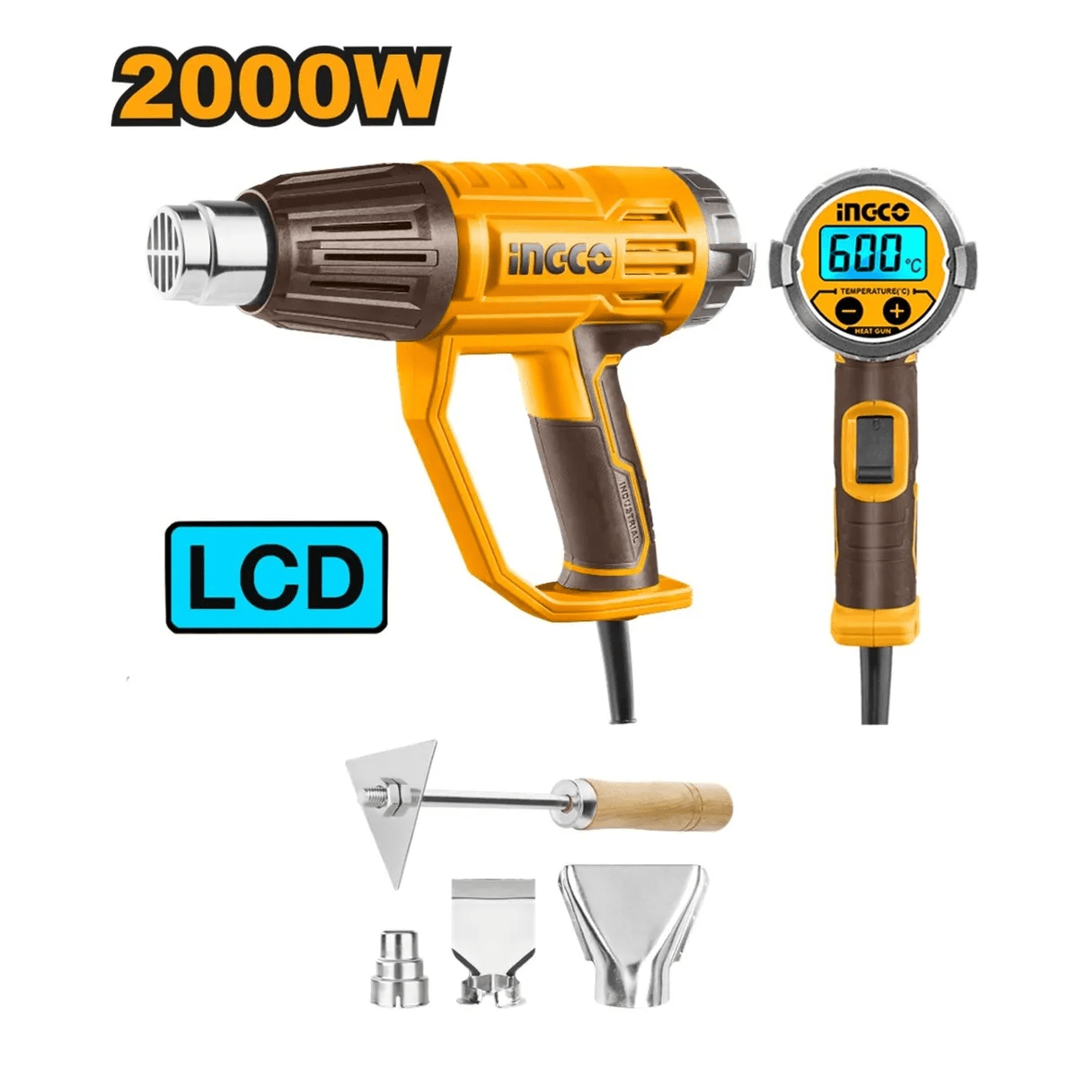 PISTOLA DE CALOR 2000W DIGITAL INGCO HG2000581