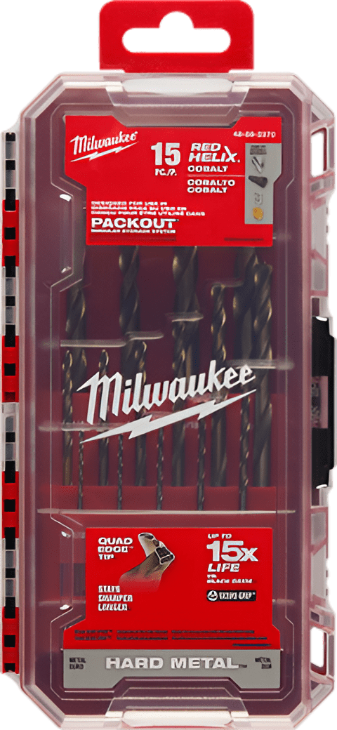 JUEGO DE BROCAS DE COBALTO RED HELIX™ DE 15 PIEZAS MILWAUKEE / 48-89-23702