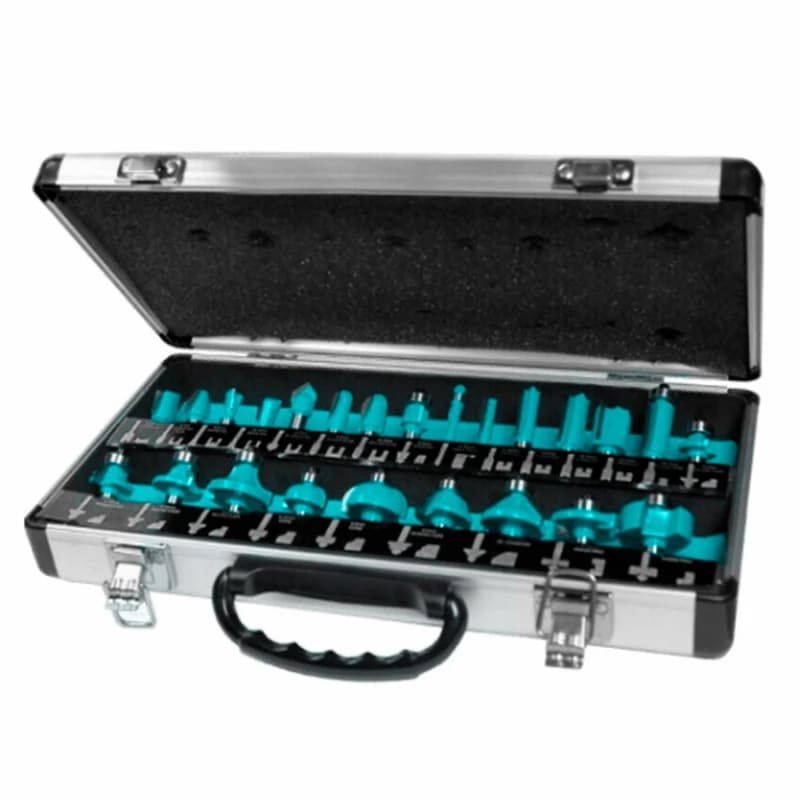 SET DE 24 FRESAS PRO 6MM PARA RUTEADORA CANTEADORA TOTAL1