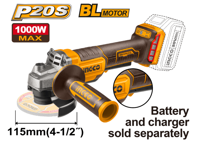 AMOLADORA A BATERIA 20V 4 1/2