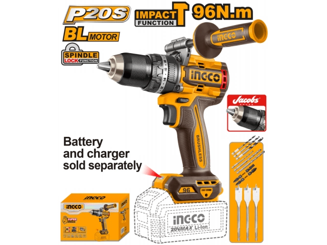 TALADRO ATORNILLADOR CON PERCUTOR 96NM BARETOOLS INGCO CIDLI2096851