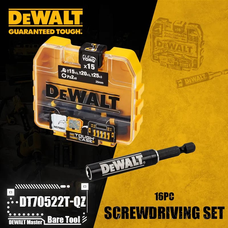 Set 15 Puntas + Adaptador Magnético Dewalt Dt70522t-QZ1