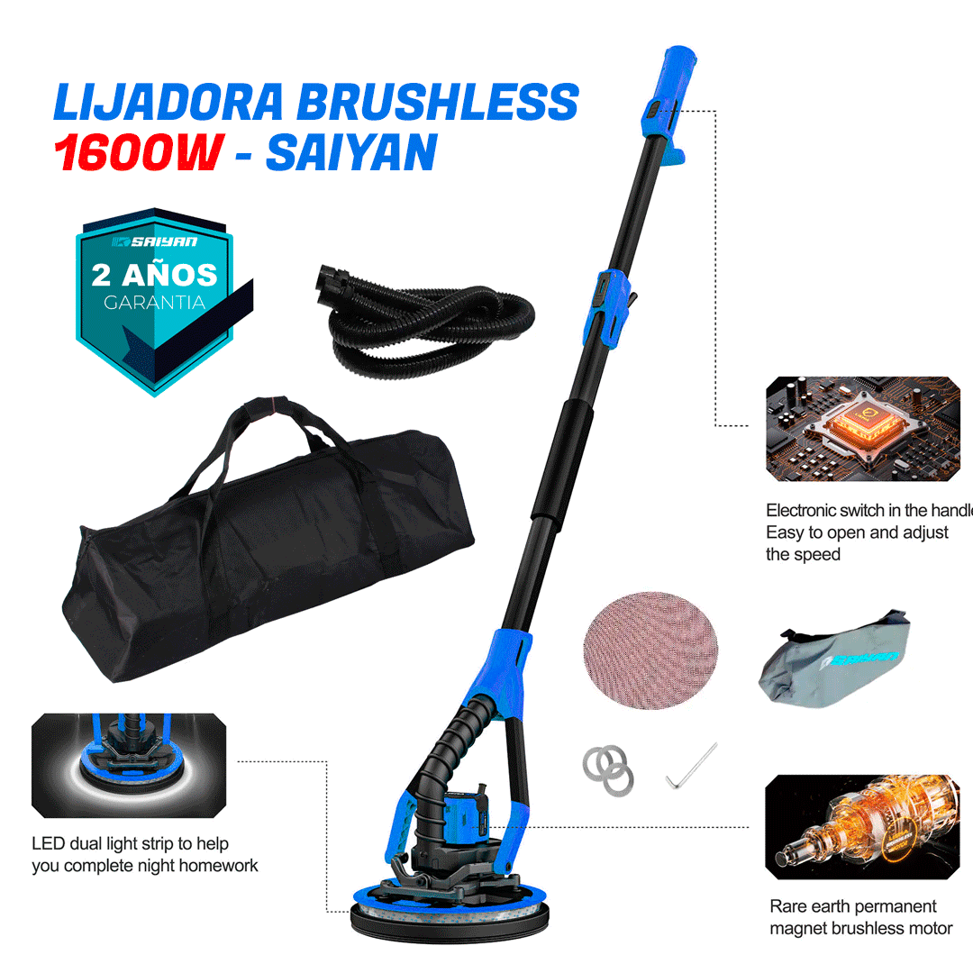 LIJADORA TELESCÓPICA DE PARED BRUSHILESS 1600W SAIYAN  F240HD2