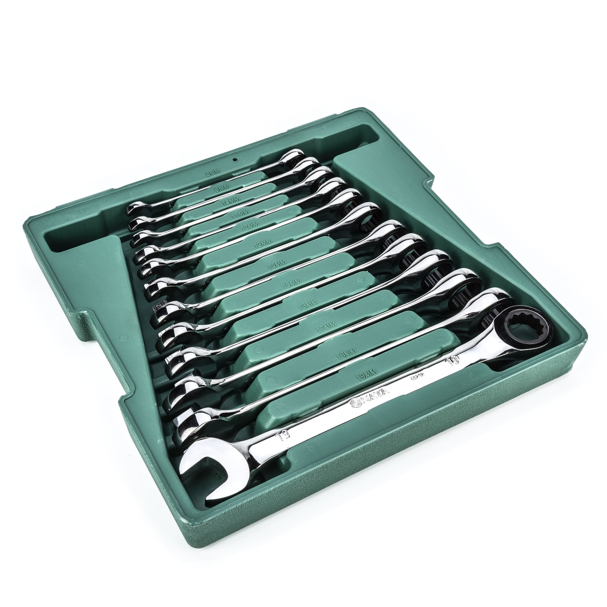 JUEGO DE LLAVES MIXTAS CON RATCHET 12PCS 8-19MM SATA8