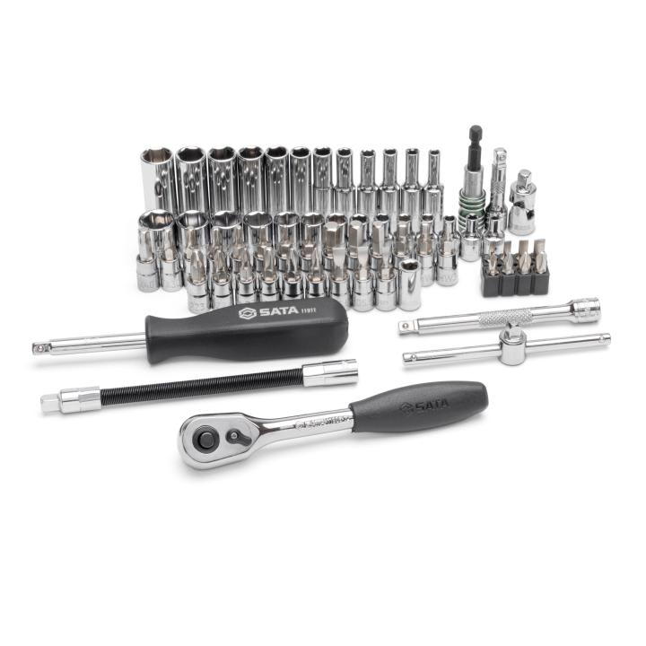 Juego de dados en bandeja Copas Metrico 6 Puntos 66 Pc. 1/4