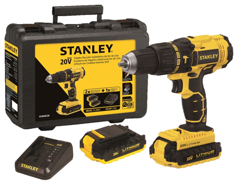 Taladro Percutor Inalambrico 20V STANLEY SCH20C2K2