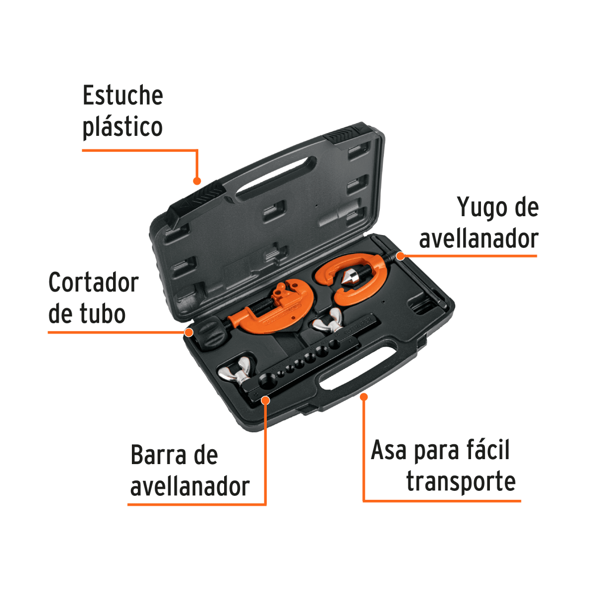 JUEGO DE AVELLANADOR Y CORTADOR DE TUBO TRUPER / 128713
