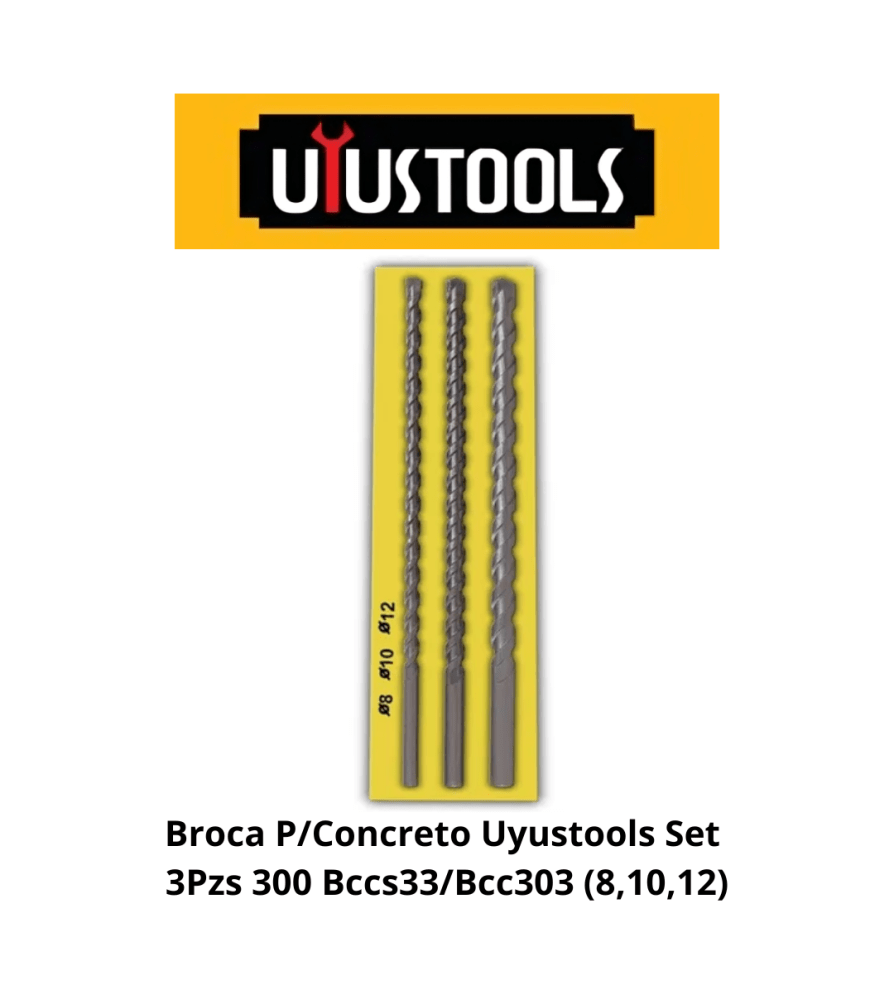 Set de brocas para concreto 3 pzs Uyustools - BCCS331
