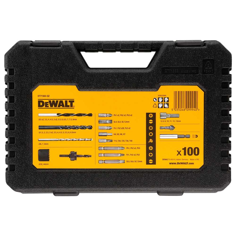 Set Accesorios 100 Piezas Taladrar y Atornillar DeWalt DT71563-QZ1