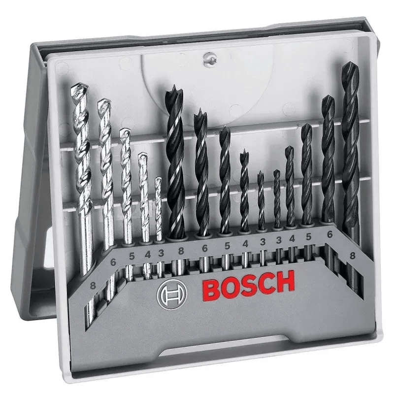 Juego de Brocas Bosch 15 Piezas Gris Madera Metal  26070170381