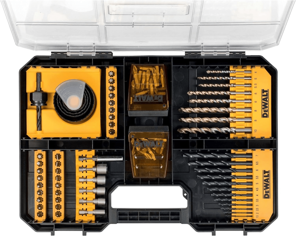 JUEGO TSTAK DE BROCAS, PUNTAS, SIERRAS Y VÁSTAGOS 100 PIEZAS DEWALT / DT71569-QZ2