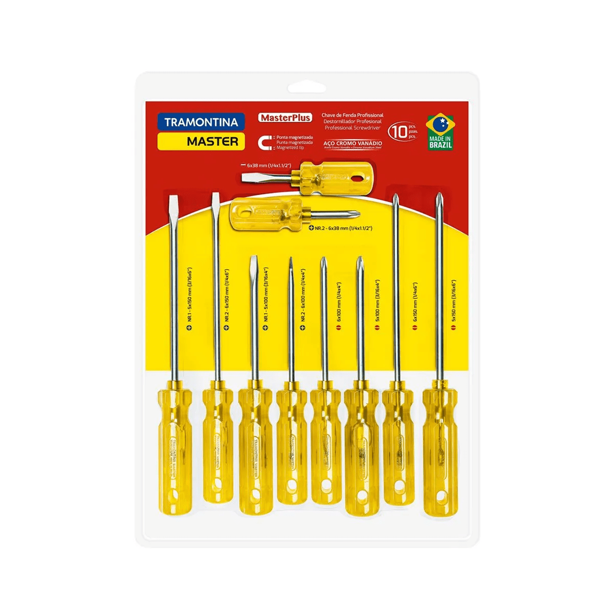 JUEGO DE DESTORNILLADORES 10 PZAS TRAMONTINA - 41530/5101