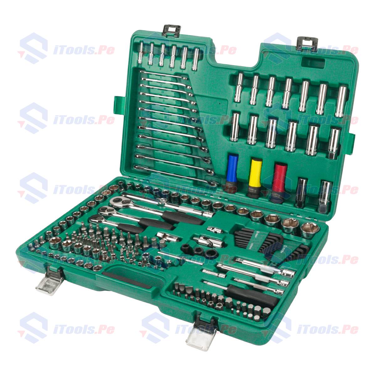 JUEGO DE HERRAMIENTAS MECÁNICAS MÉTRICAS 190 PZ DE 1/4”, 3/8”, 1/2” SATA ST1095432