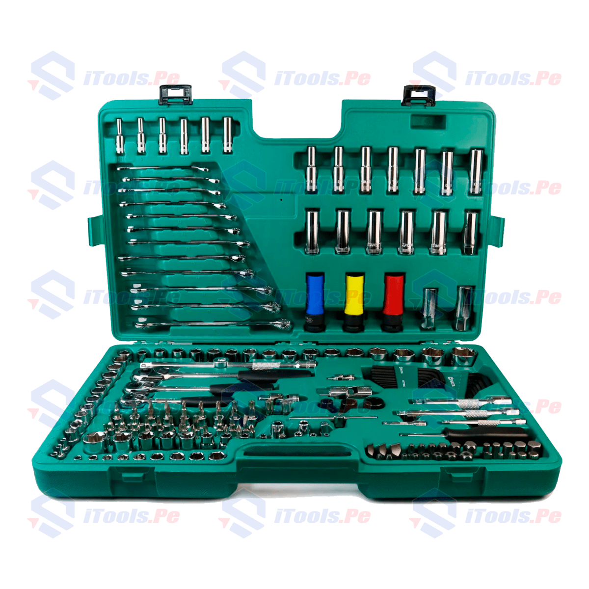JUEGO DE HERRAMIENTAS MECÁNICAS MÉTRICAS 190 PZ DE 1/4”, 3/8”, 1/2” SATA ST1095431