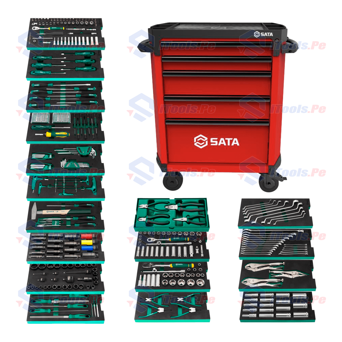 CARRO DE HERRAMIENTAS ROJO DE 380 PCS SATA1