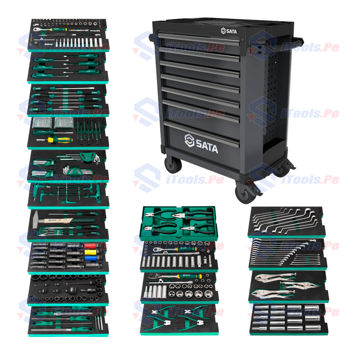 CARRO DE HERRAMIENTAS NEGRO DE 380 PCS SATA1