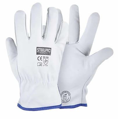Guante Cuero Badana Blanco Steelpro1