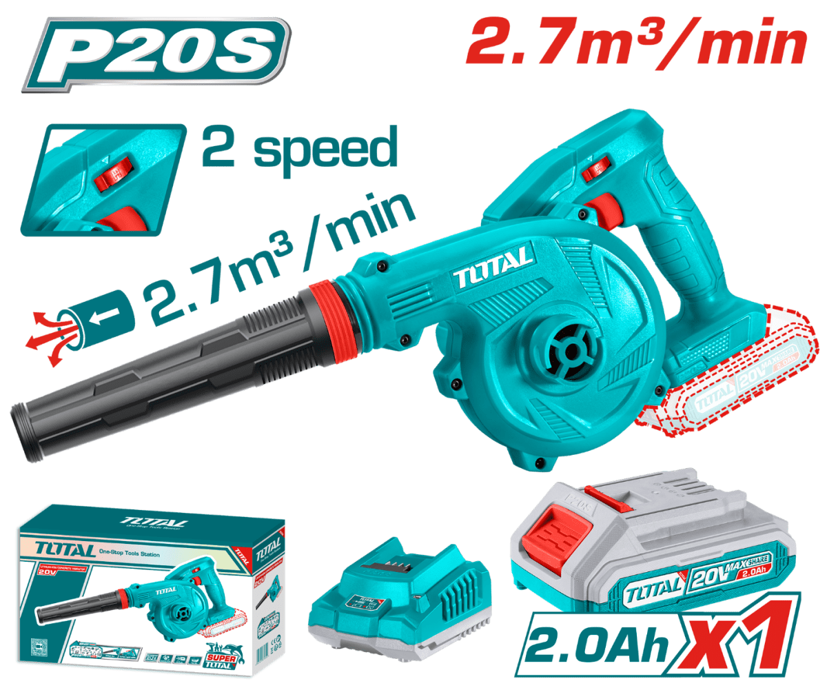 Sopladora li-ion 20V + BAT 2AH y cargador total - tabli2001811
