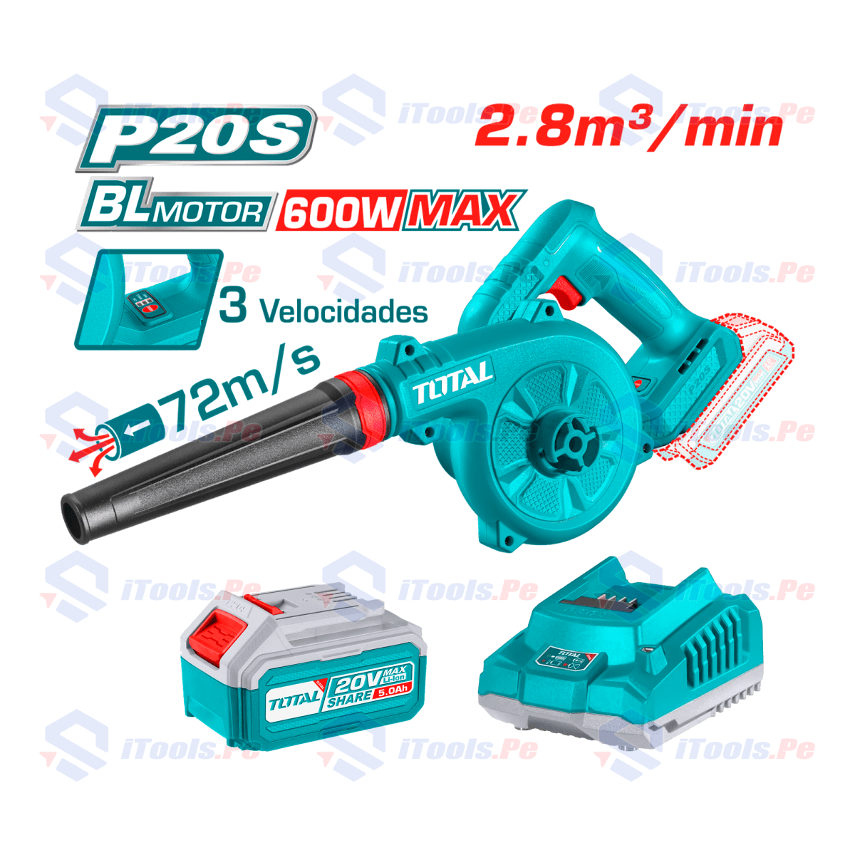 KIT SOPLADORA INALAMBRICA 20V TOTAL / TABLI2068-ACC1