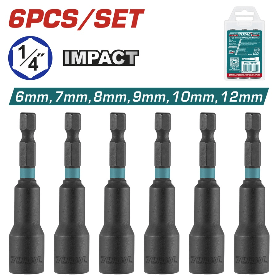 SET DE PORTA TUERCAS MAGNETICAS 6PCS TOTAL / TAC2765061-N1
