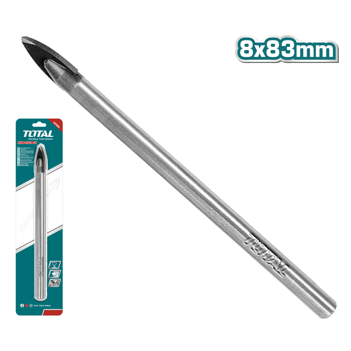 BROCA PARA AZULEJOS Y VIDRIO 8 MM - TOTAL - TACG1008121