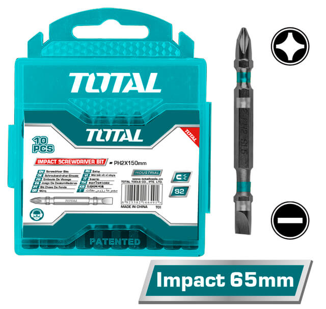 SET DE PUNTAS DE IMPACTO DOBLE PARA ATORNILLADOR PH2 10PCS TOTAL 1