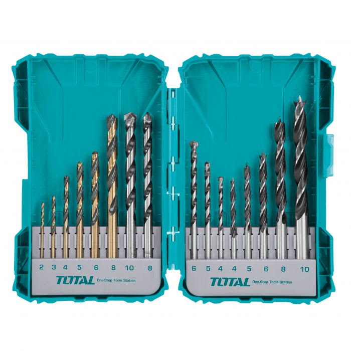 SET DE BROCAS PARA METAL, CONCRETO Y MADERA 16PCS TOTAL / TACSDL116011