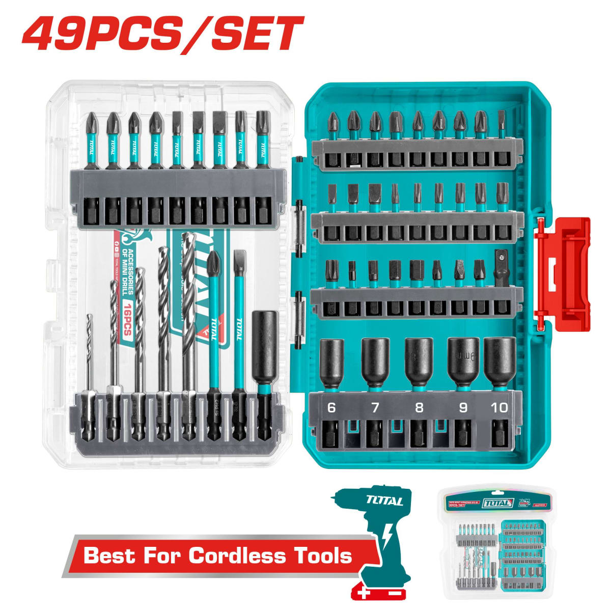 SET PUNTAS DESTORNILADOR IMPACTO 49PCS - TACSDL249061