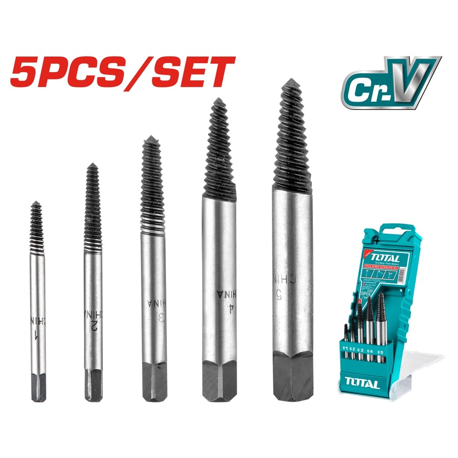 SET DE EXTRACTOR DE TORNILLOS 5 PCS TOTAL1