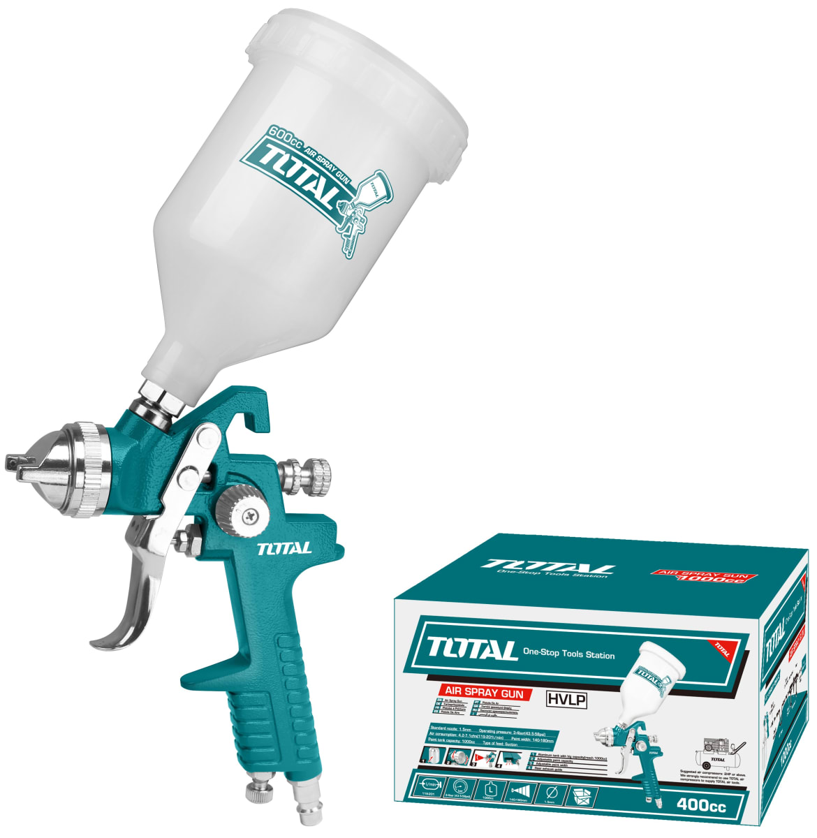 PISTOLA DE PULVERIZACIÓN 1.4MM 600CC TAT10601  1