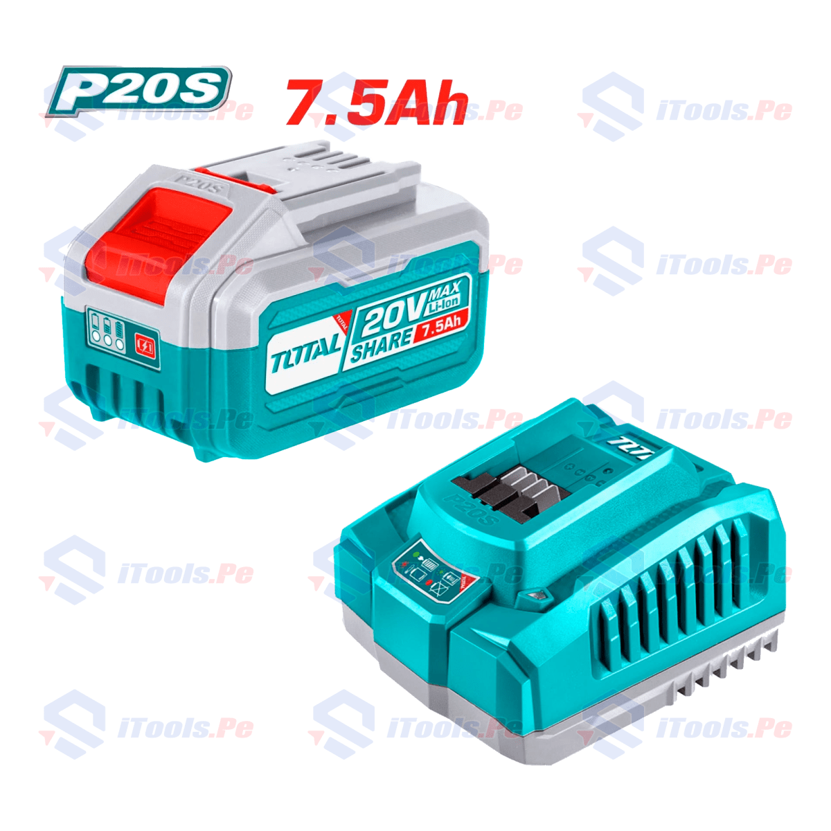 KIT DE CARGADOR + 01 BATERÍAS 7,5AMP TOTAL TFBCPK14171