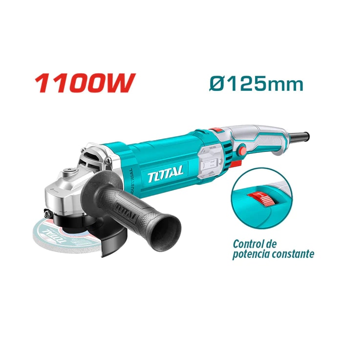 ESMERIL ANGULAR 125MM 1100W C/VELOCIDAD VARIABLE TOTAL1