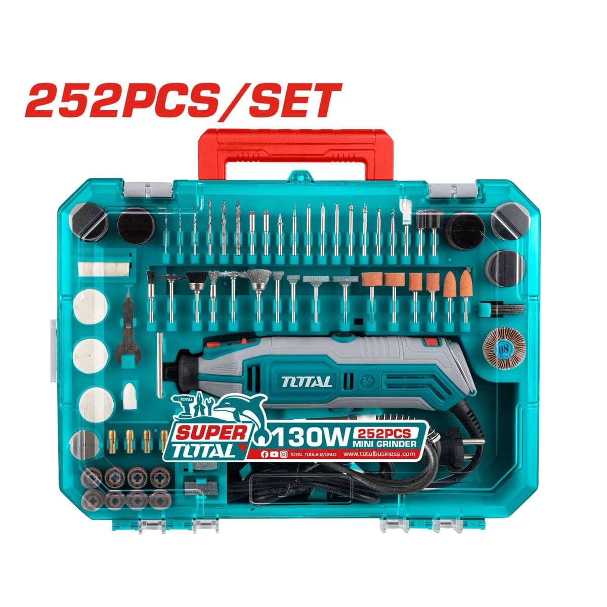 MINIDRILL 130W CON 252 ACCESORIOS TOTAL TG51332611